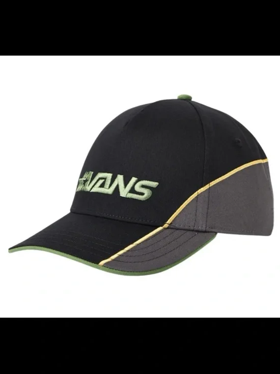 Vans Black Cap with Green Logo and Yellow Accent - Picture 2 of 5